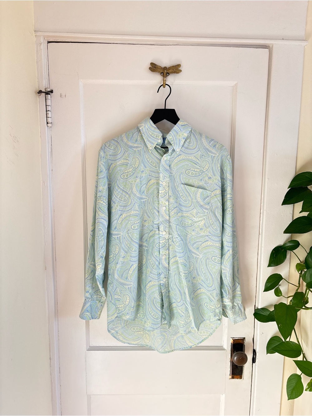 J. McLaughlin Women’s Paisley Button-Up Silk Blend Blouse Shirt Size Medium